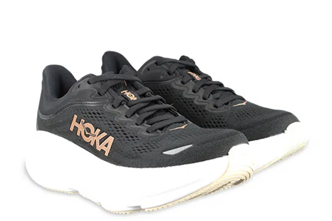 Hoka Bondi 9 1162012 BRGL Black Athletic Shoes Pair
