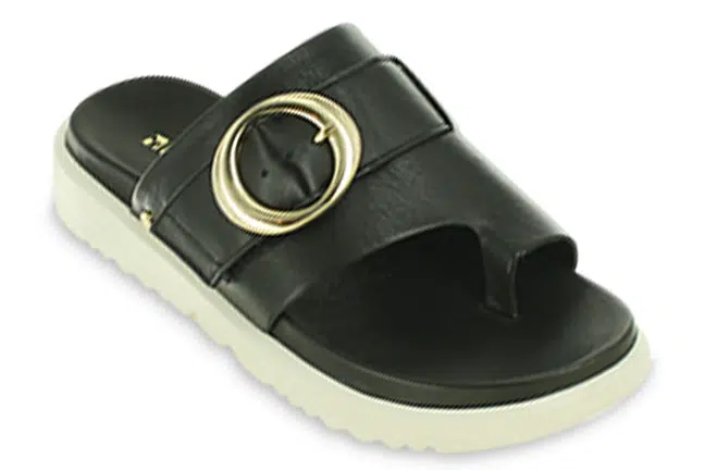Revere Biscay 34BISCBLUW Black Slide Sandals Single