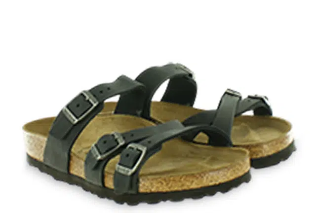 Women’s Birkenstock Franca Black Leather Regular Sandals