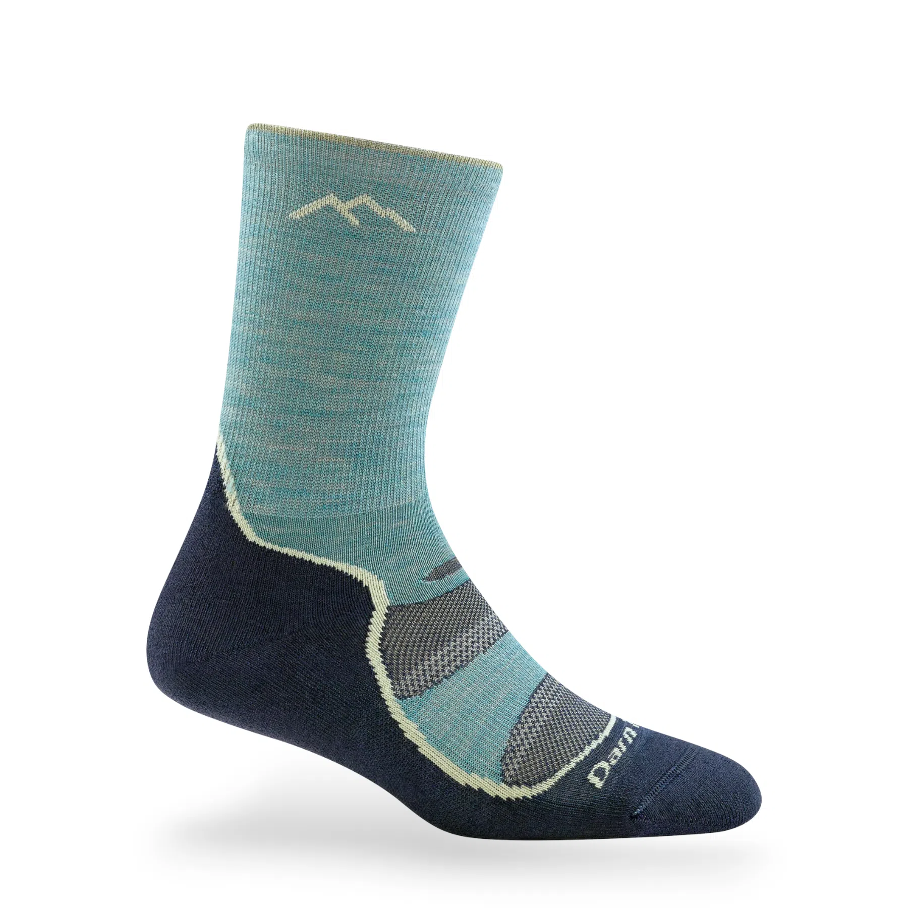 Darn Tough women's light hike micro crew sock aqua merino wool