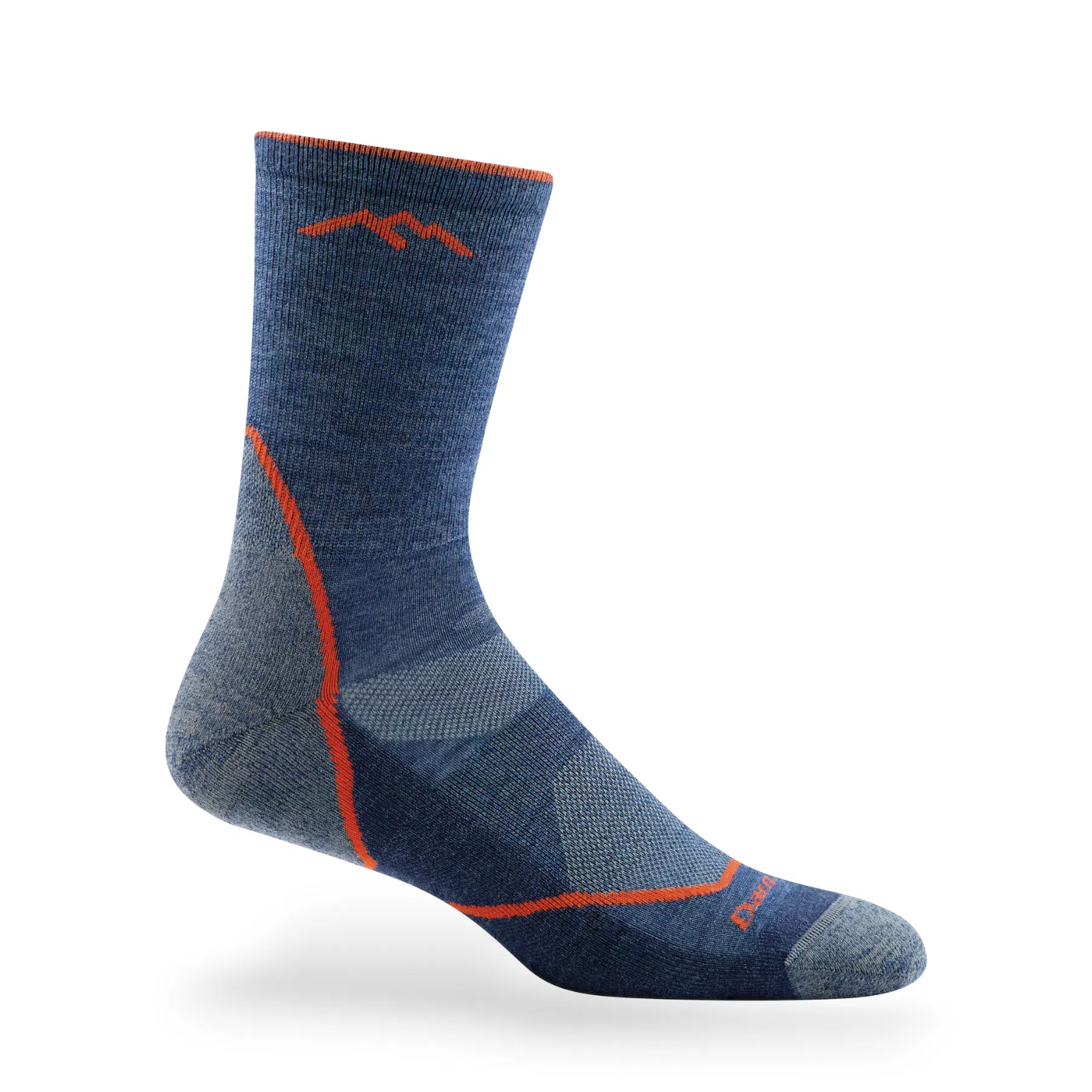 Darn Tough men's light hike micro crew sock denim blue merino wool