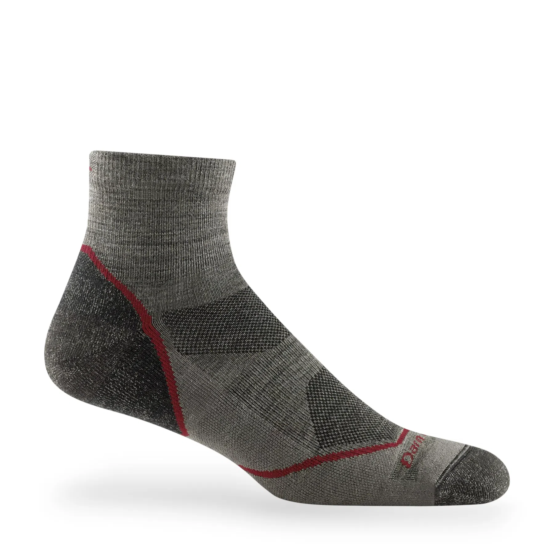 Darn Tough men's light hike quarter cushion sock taupe merino wool