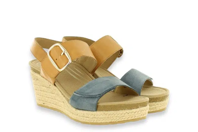 Aetrex Ashley EW794 Blue Multi Sandals Pair