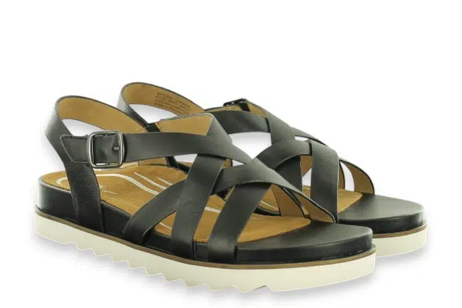 Aetrex Carmen SF130 Black Sandals Pair