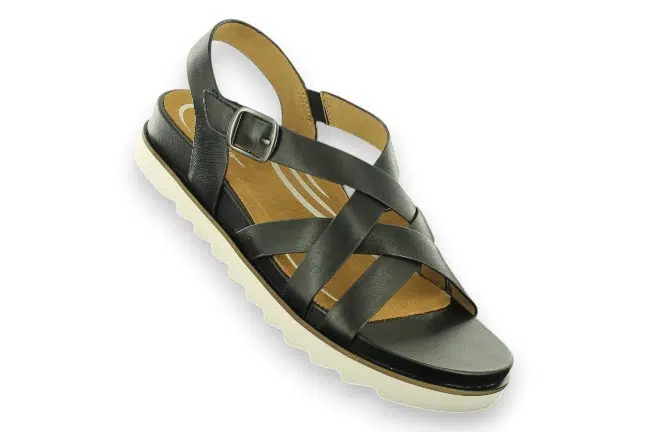 Aetrex Carmen SF130 Black Sandals Single