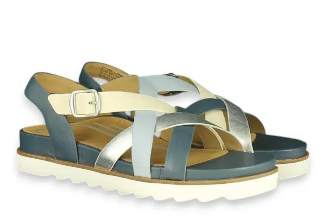 Aetrex Carmen SF135NVY Navy Sandals Pair