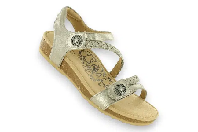 Aetrex Jillian SC367 Silver Sandals Single