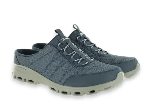 Women’s Skechers Glide-Step Navy Slip-On Mules