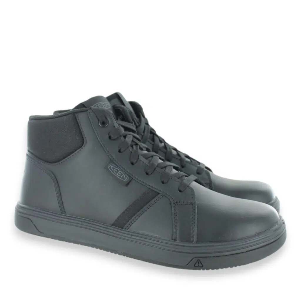 Men’s Keen PTC Kenton Mid Black Leather Soft Toe Work Shoes