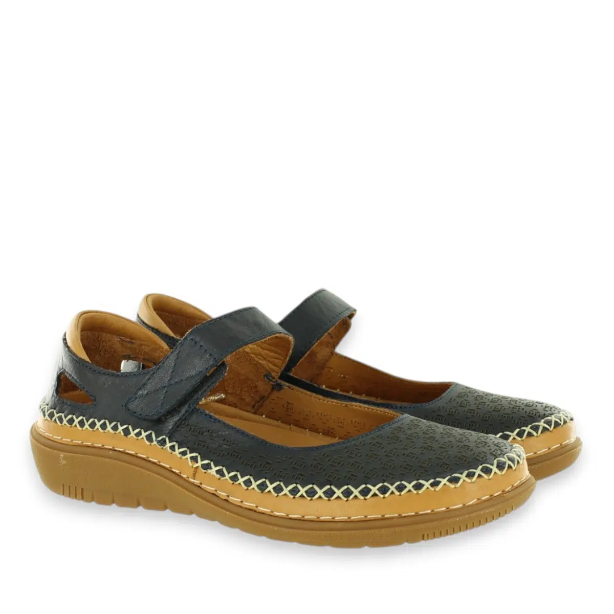 Spring Step Janah JANAH-NVY Navy Mary Jane Shoes Pair