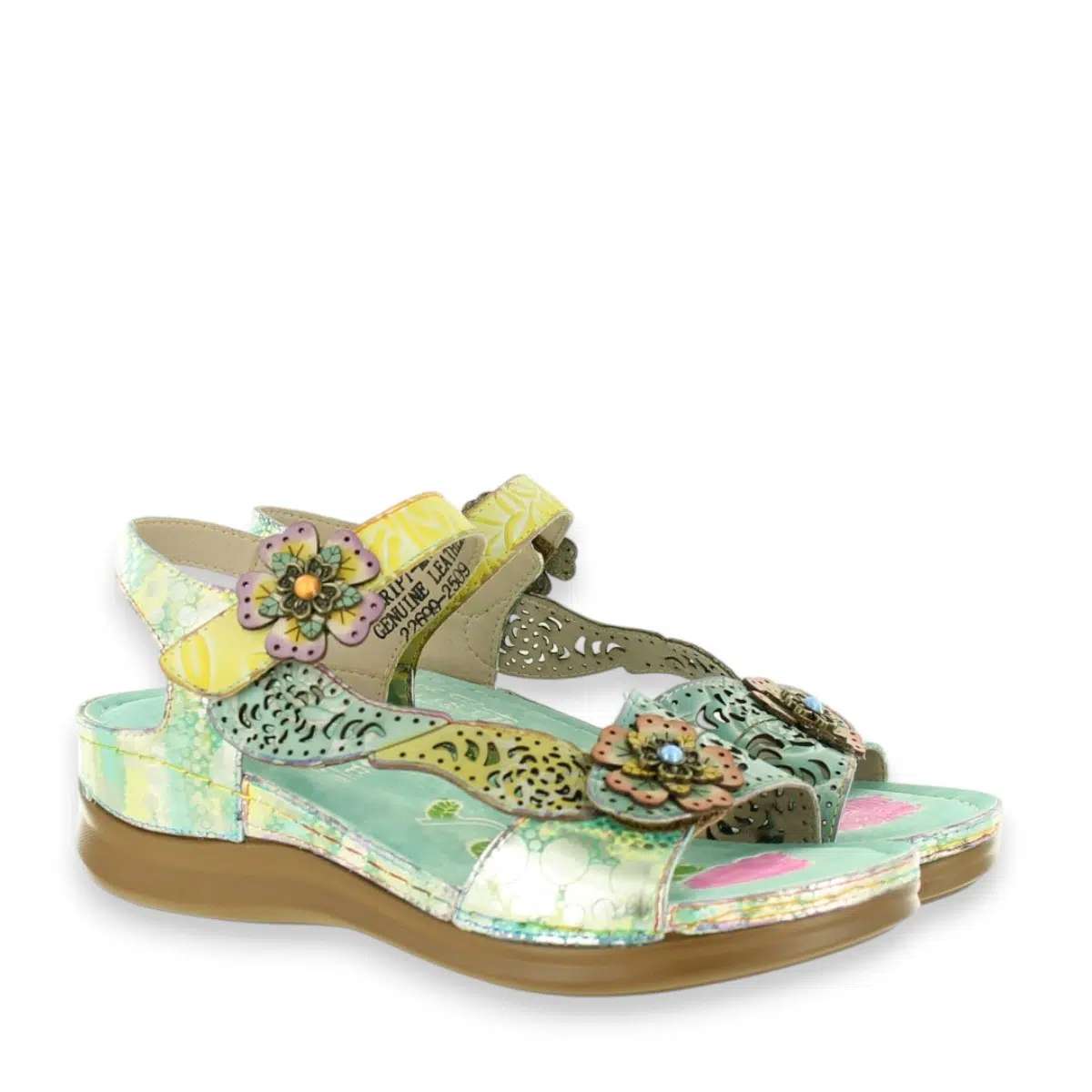 Spring Step Script SCRIPT-MNTM Green Sandals Pair