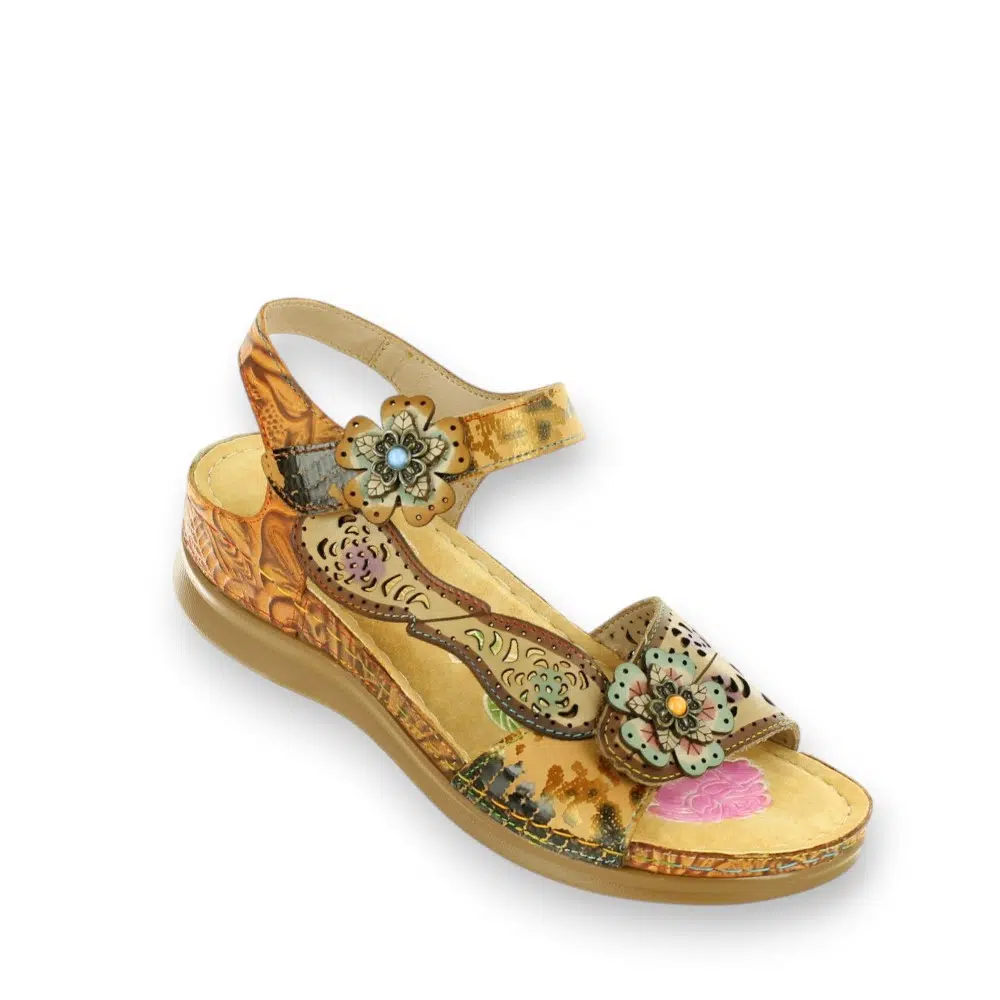 Spring Step Script SCRIPT-TNM Tan Stylish Sandals Pair