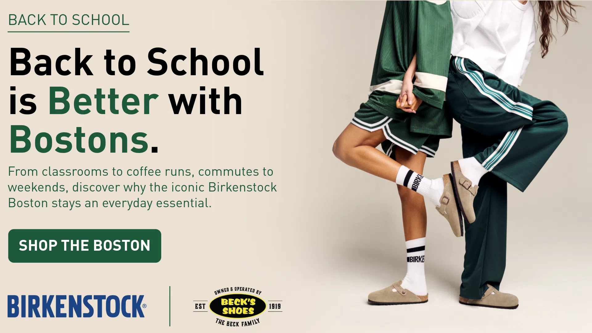 Birkenstock Boston back-to-school collection available at Beck's Shoes.