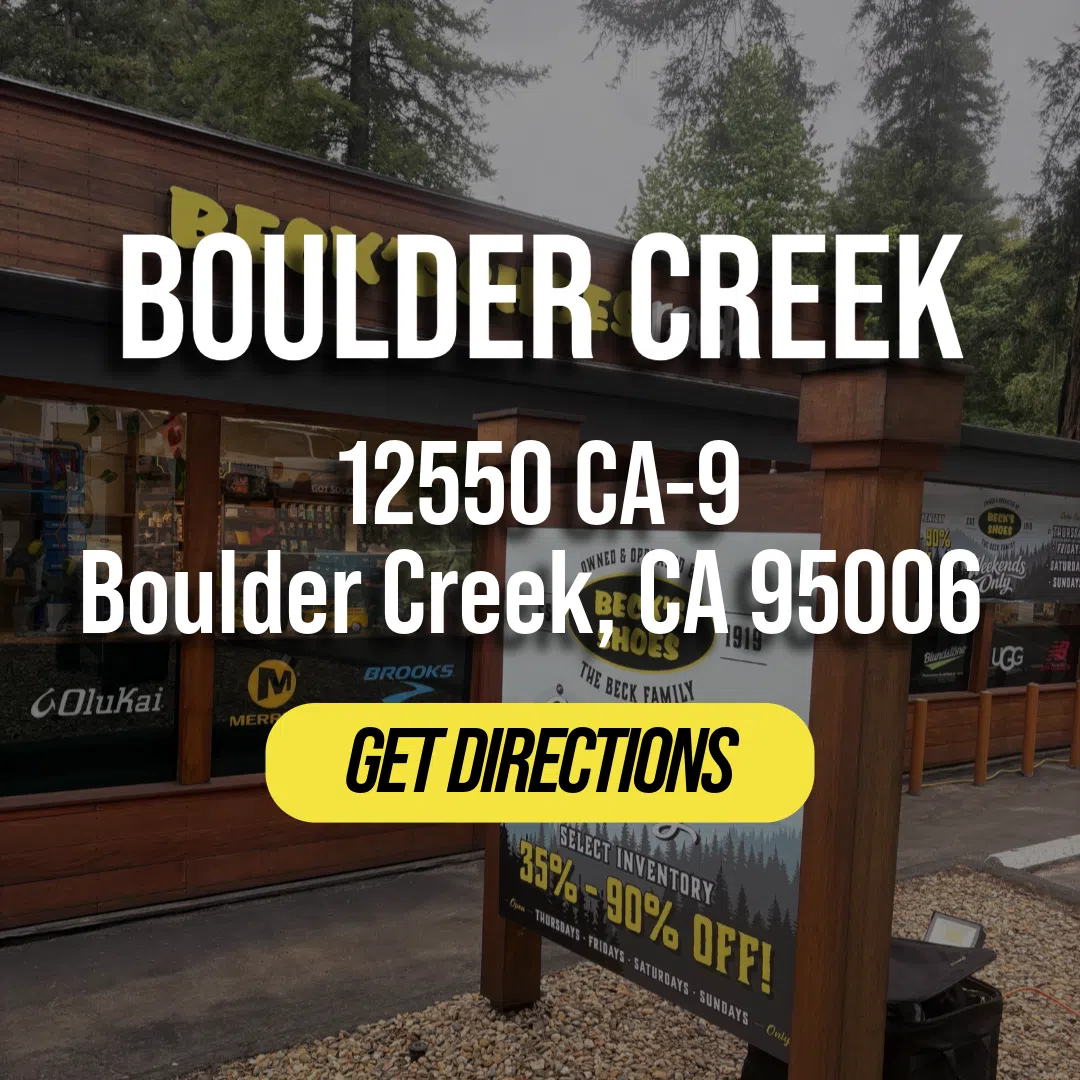 Beck's Shoes Weekends Only Boulder Creek location, address, and store information