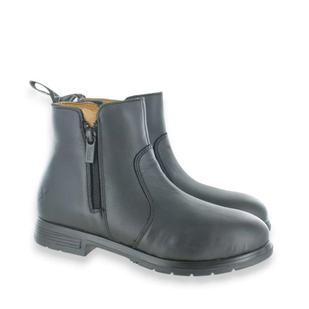 Women’s Xena Omega Black Leather Safety Toe Work Boots
