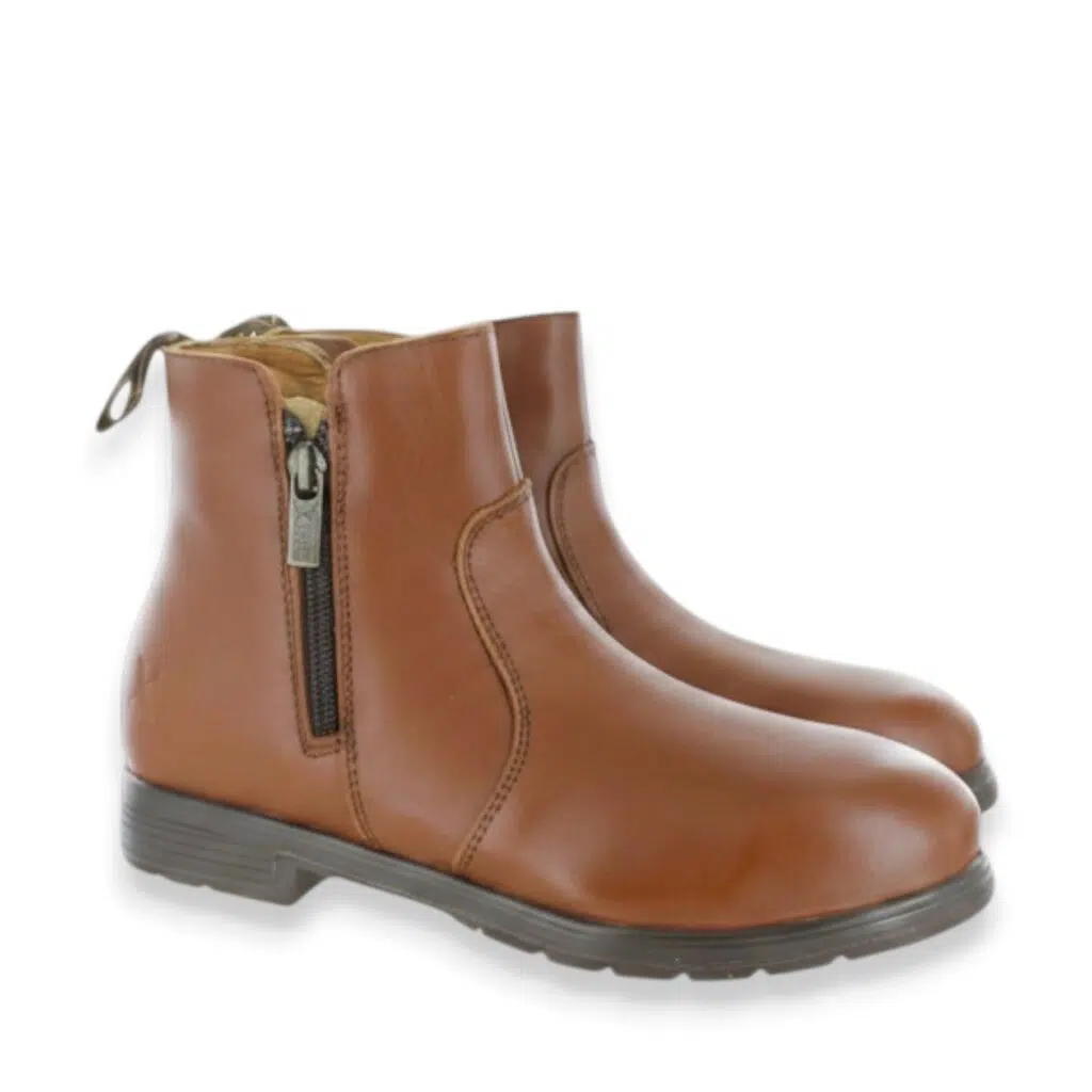 Women’s Xena Omega Brown Leather Safety Toe Work Boots