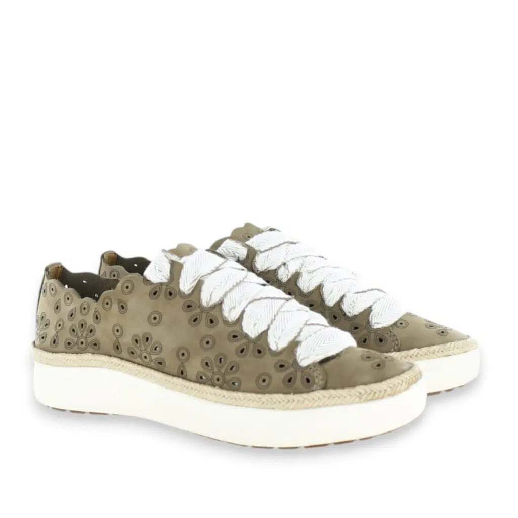 Aetrex Charlotte CA724W Taupe Sneakers Pair