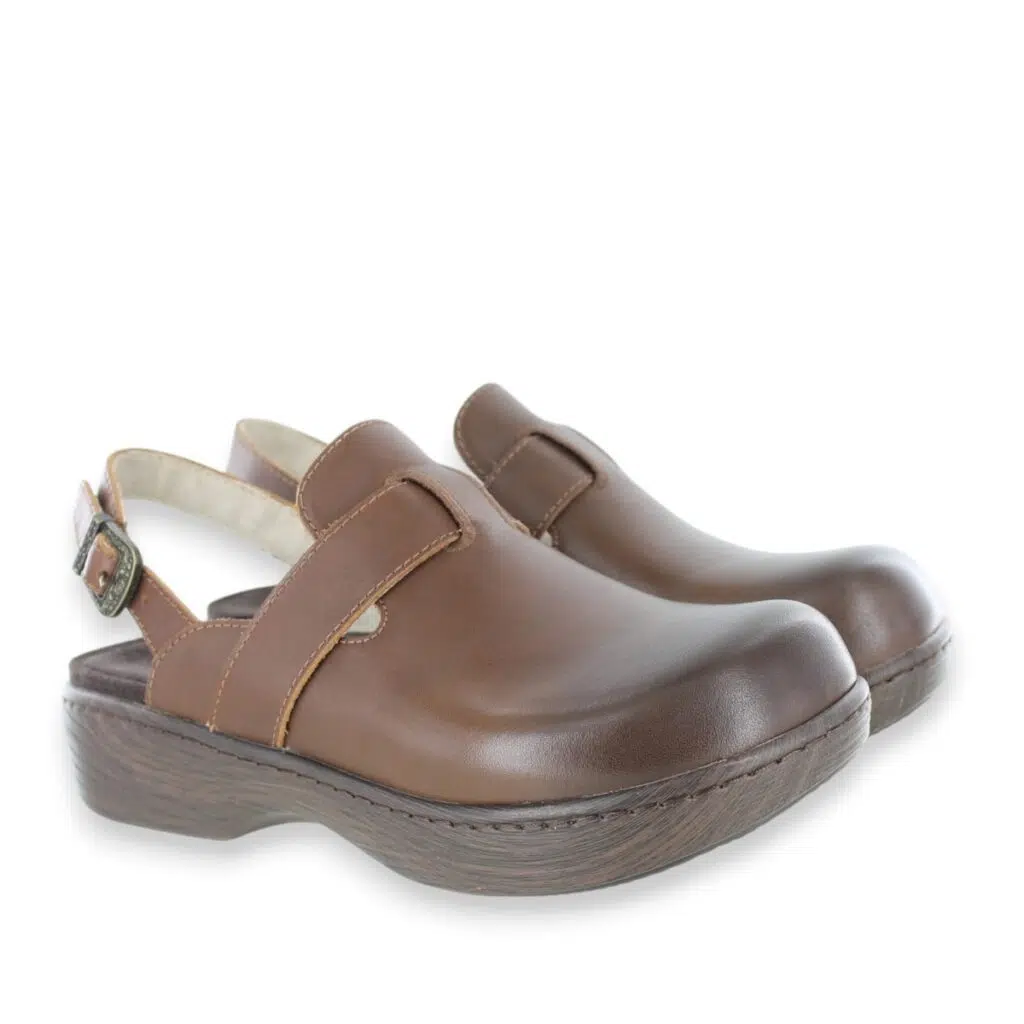 Alegria Olanna OLA-8100 Chestnut Slingback Clogs Pair