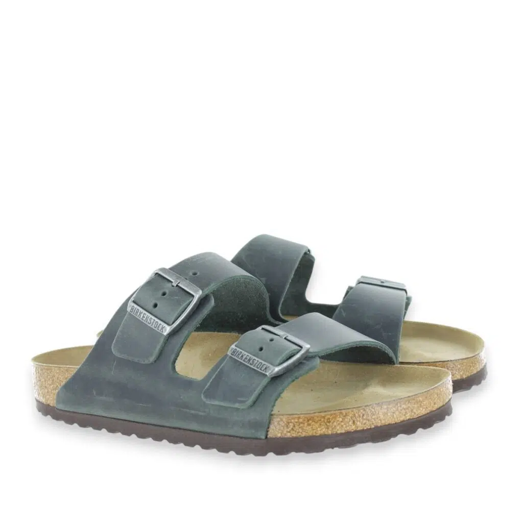 Birkenstock Arizona Oiled 1032783 Green Sandals Pair