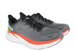 Hoka Clifton 8 (MED) 1119393-ACTL Grey Orange Sneakers Pair