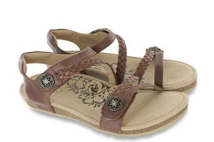 Aetrex Jillian SC441 Walnut Sandals Pair