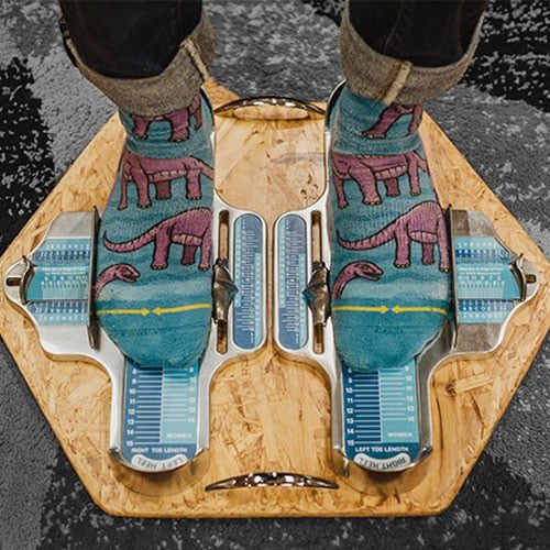 Beck's Shoes famous Double Brannock. We Measure.